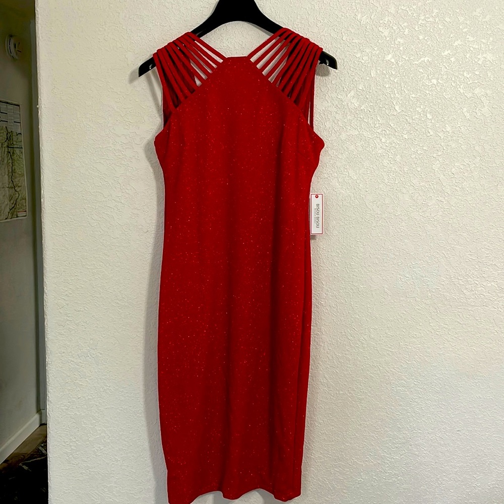 Red/red cocktail dress